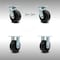 Service Caster 5 Inch SS Polyolefin Caster Set with Roller Bearings 2 Swivel Lock 2 Rigid SCC SCC-SS30S520-POR-BSL-2-R-2 - alternate 1